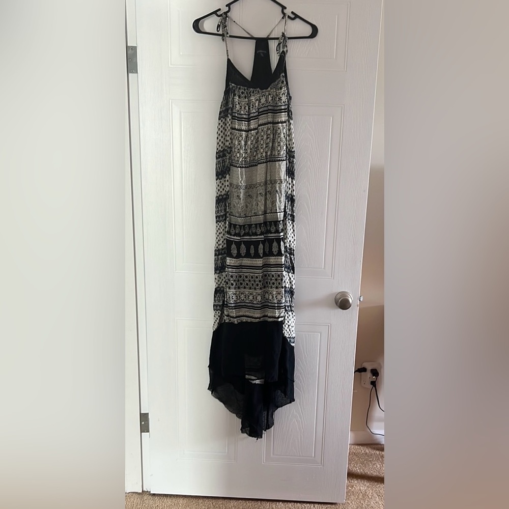 Black and White Patterned Maxi Dress